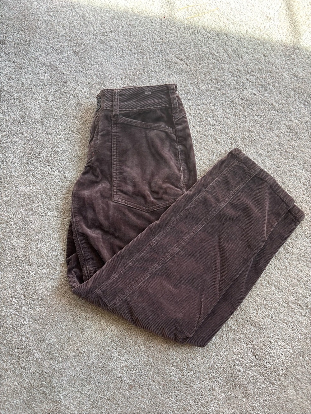 Pilcro The Wanderer Straight Leg Corduroy Pants in Dark Brown